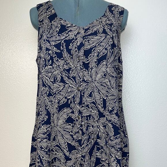 VINTAGE Liberty House Young Hawaii Wild Palms Mini Dress Woman's Medium blue - Picture 6 of 16